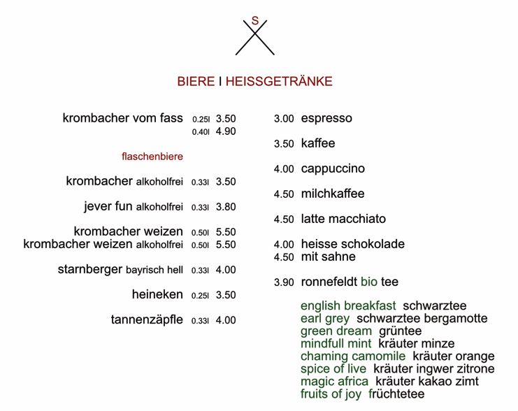 bier HEISSGETRÄNKE A4